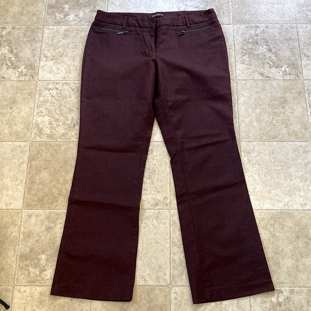 Dalia Collection Modern Fit Burgundy Women’s Dress Pants Size 10